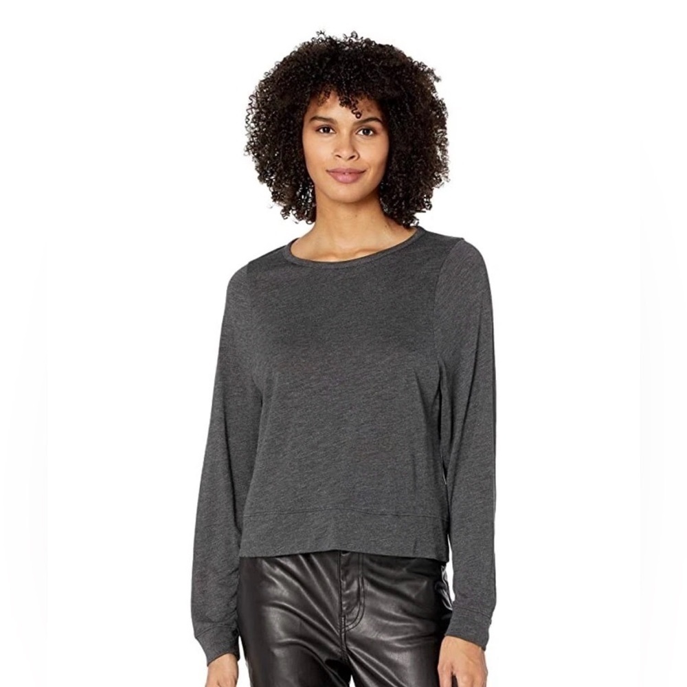 Madewell Highpoint Popover L/S Tee Shirt Size S Gray Women's Top MC253